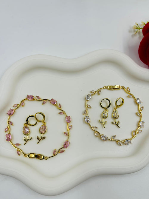 pulcera tulipan + Aretes