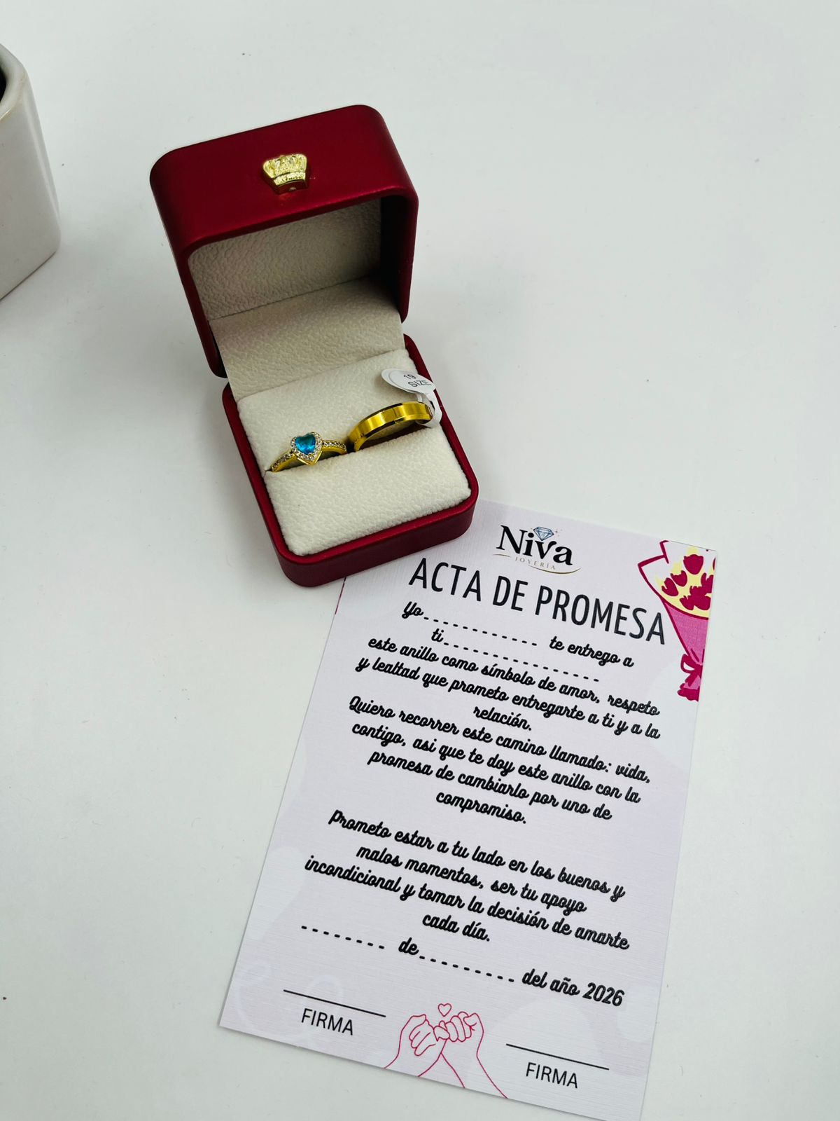 💍ANILLOS DE PROMESA PARA PAREJAS + CAJA DE REGALO + PELUCHE🧸