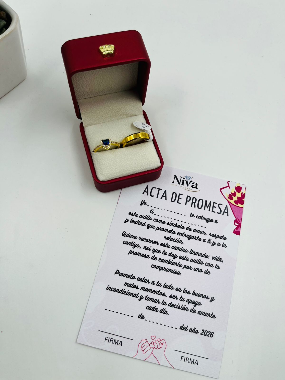 💍ANILLOS DE PROMESA PARA PAREJAS + CAJA DE REGALO + PELUCHE🧸