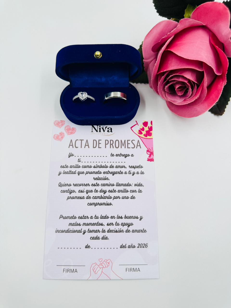 💍ANILLOS DE PROMESA PARA PAREJAS + CAJA DE REGALO + PELUCHE🧸