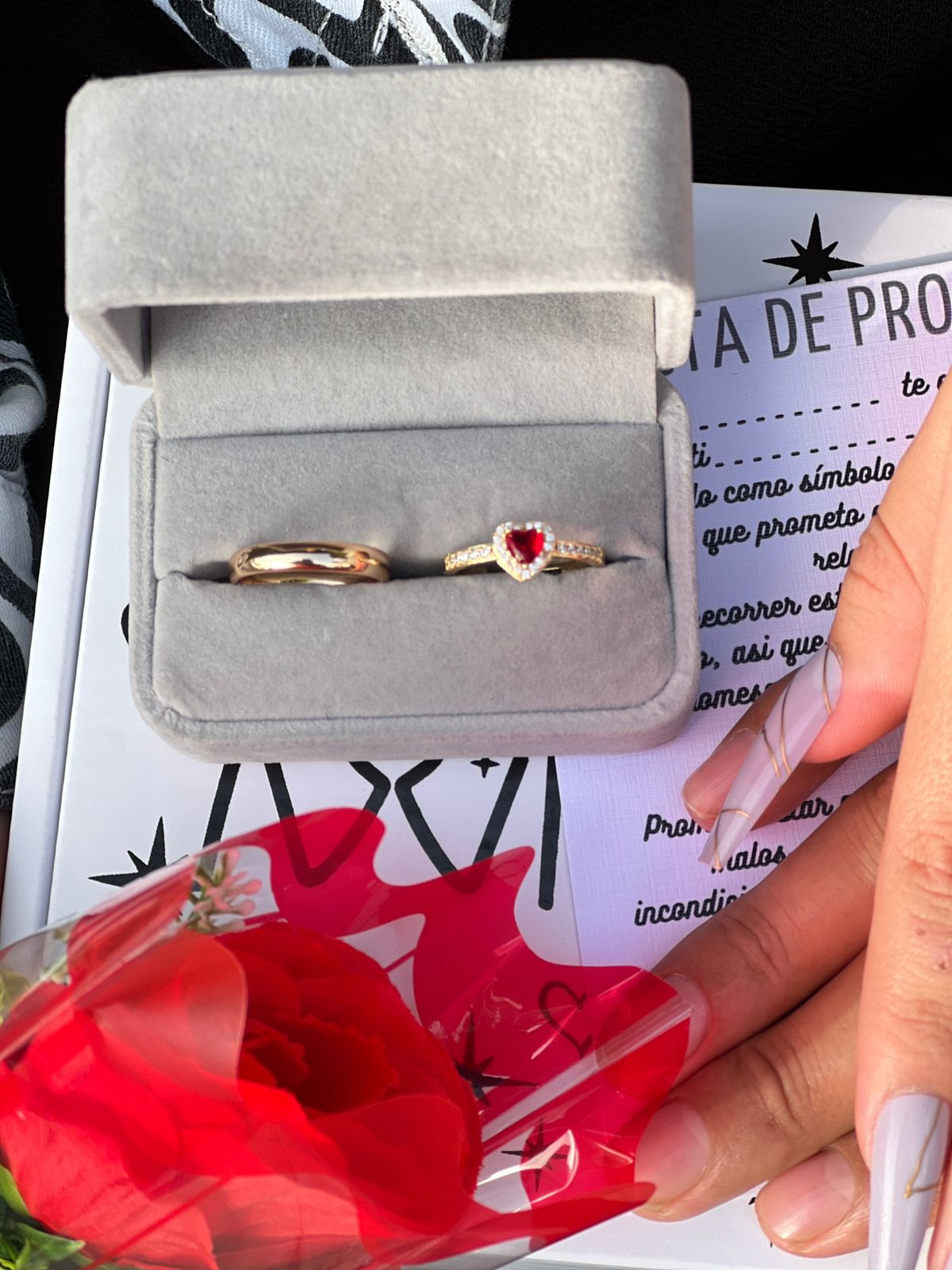 💍ANILLOS DE PROMESA PARA PAREJAS + CAJA DE REGALO + PELUCHE🧸