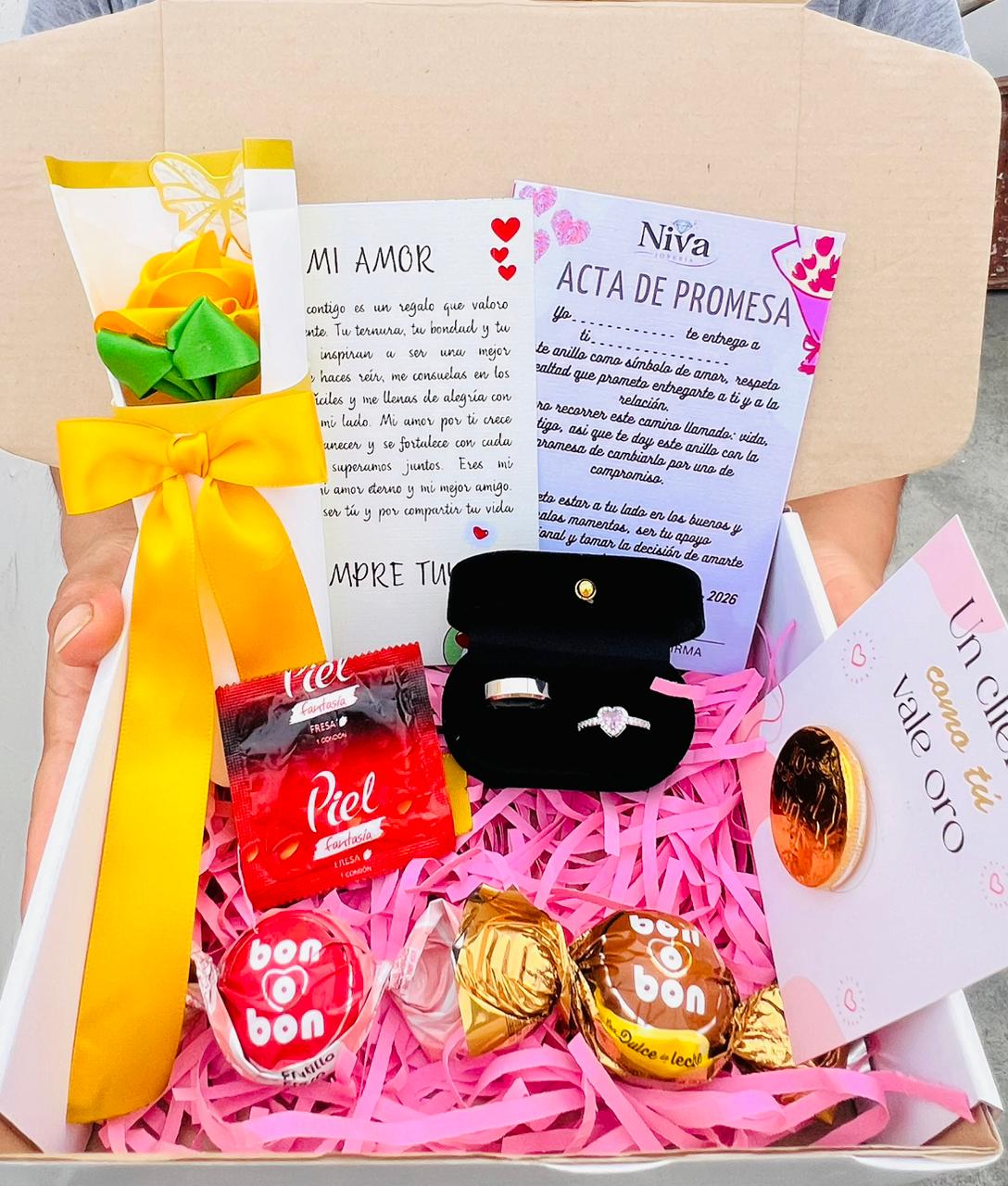 💍ANILLOS DE PROMESA PARA PAREJAS + CAJA DE REGALO + PELUCHE🧸